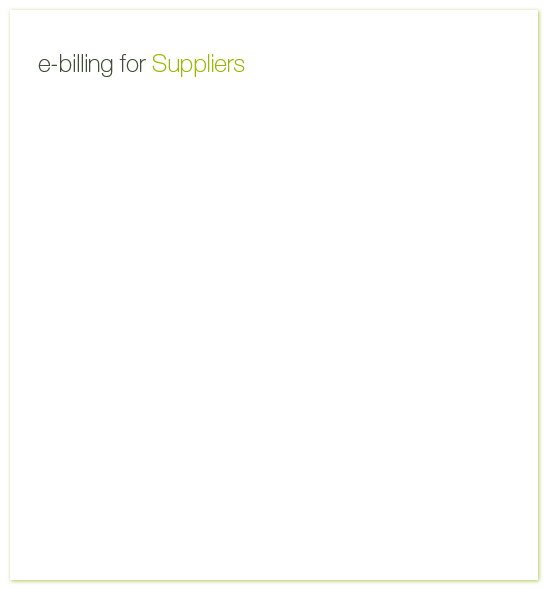 e-billing for Suppliers